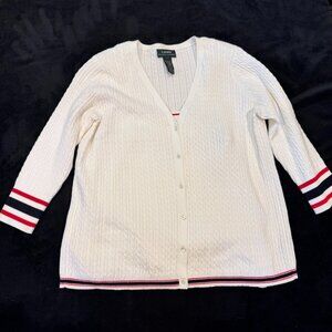 Lauren Ralph Lauren White Cardigan and Camisole Sweater Set